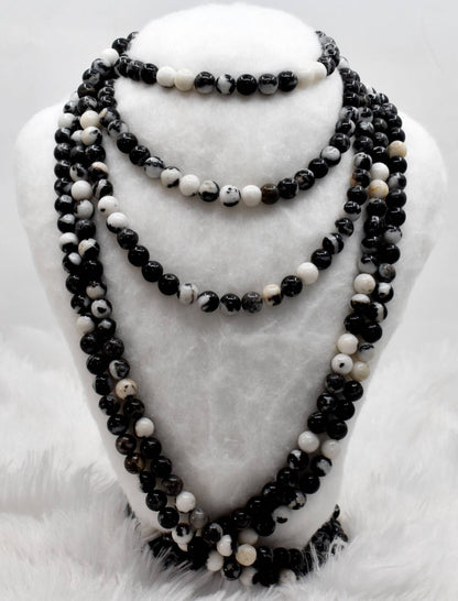 Black &amp; White Zebra Jasper AAA Grade 4mm, 6mm, 8mm, 10mm, 12mm Round Beads  DestGlow