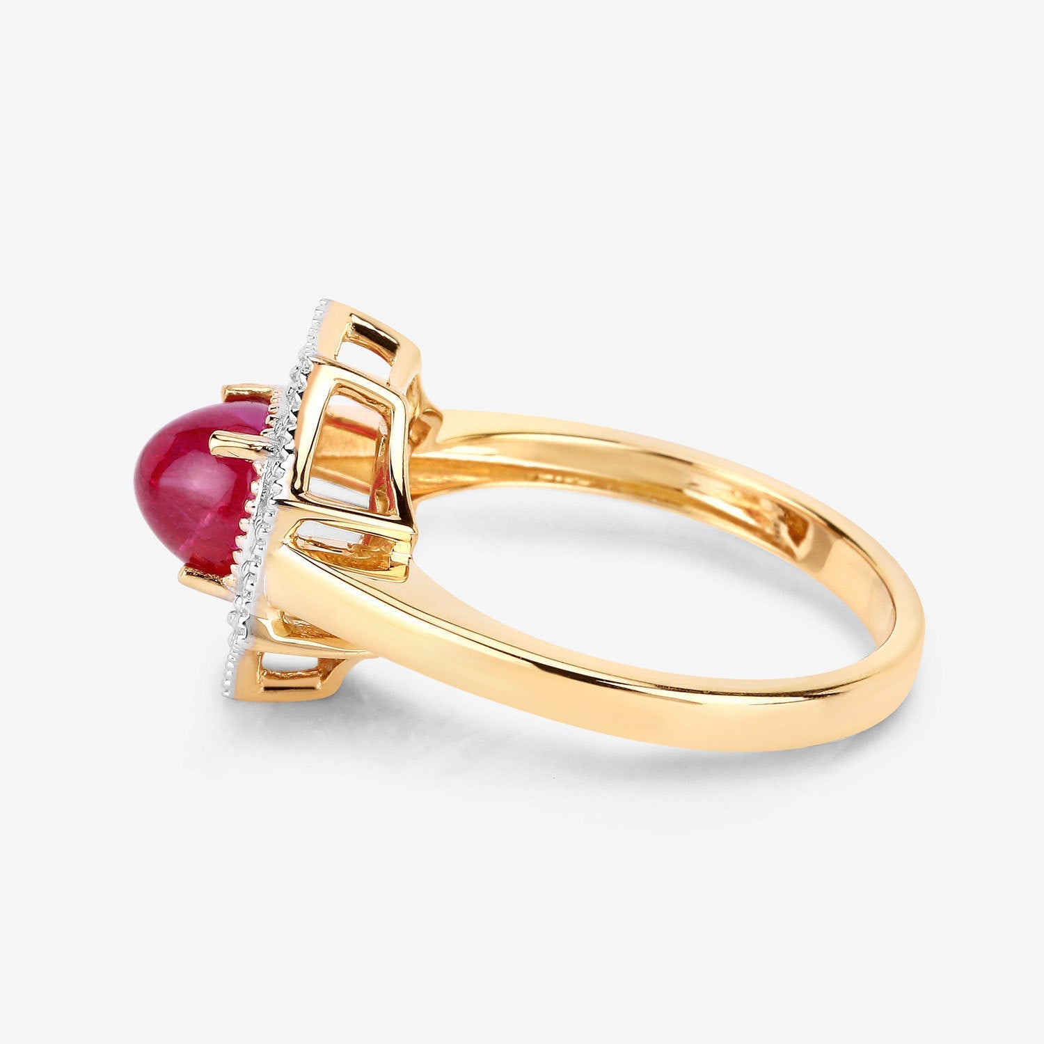 2.01 Carat Genuine Ruby and White Diamond 14K Yellow Gold Ring by Bids.com