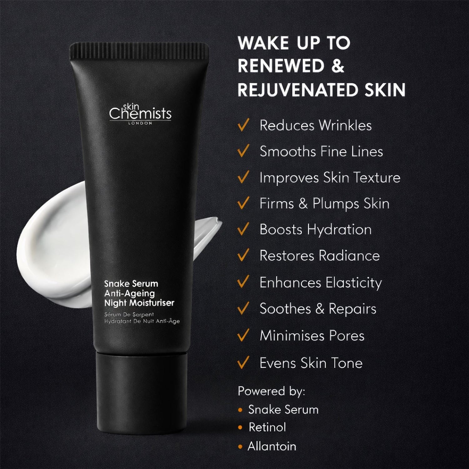 skinChemists Snake Serum Anti-Ageing Night Moisturiser 50ml by skinChemists US