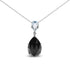 18K White Gold Diamond Accent and Pear Cut Sky Blue Topaz and Pear Cut Black Onyx Dangle Drop 18" Pendant Necklace (G-H Color, SI1-SI2 Clarity) - DestGlow
