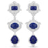 9.37 Carat Genuine Lapis and White Topaz .925 Sterling Silver Earrings by Bids.com