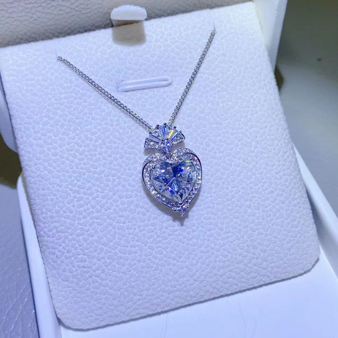3 Carat Sparkala™ 925 Sterling Silver Heart Pendant Necklace by Sparkala