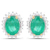 2.66 Carat Genuine Zambian Emerald and White Diamond 14K Yellow Gold Earrings by Bids.com
