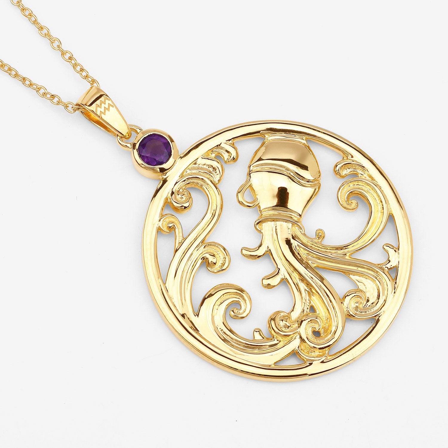 0.24 Carat Genuine Amethyst .925 Sterling Silver Pendant by Bids.com