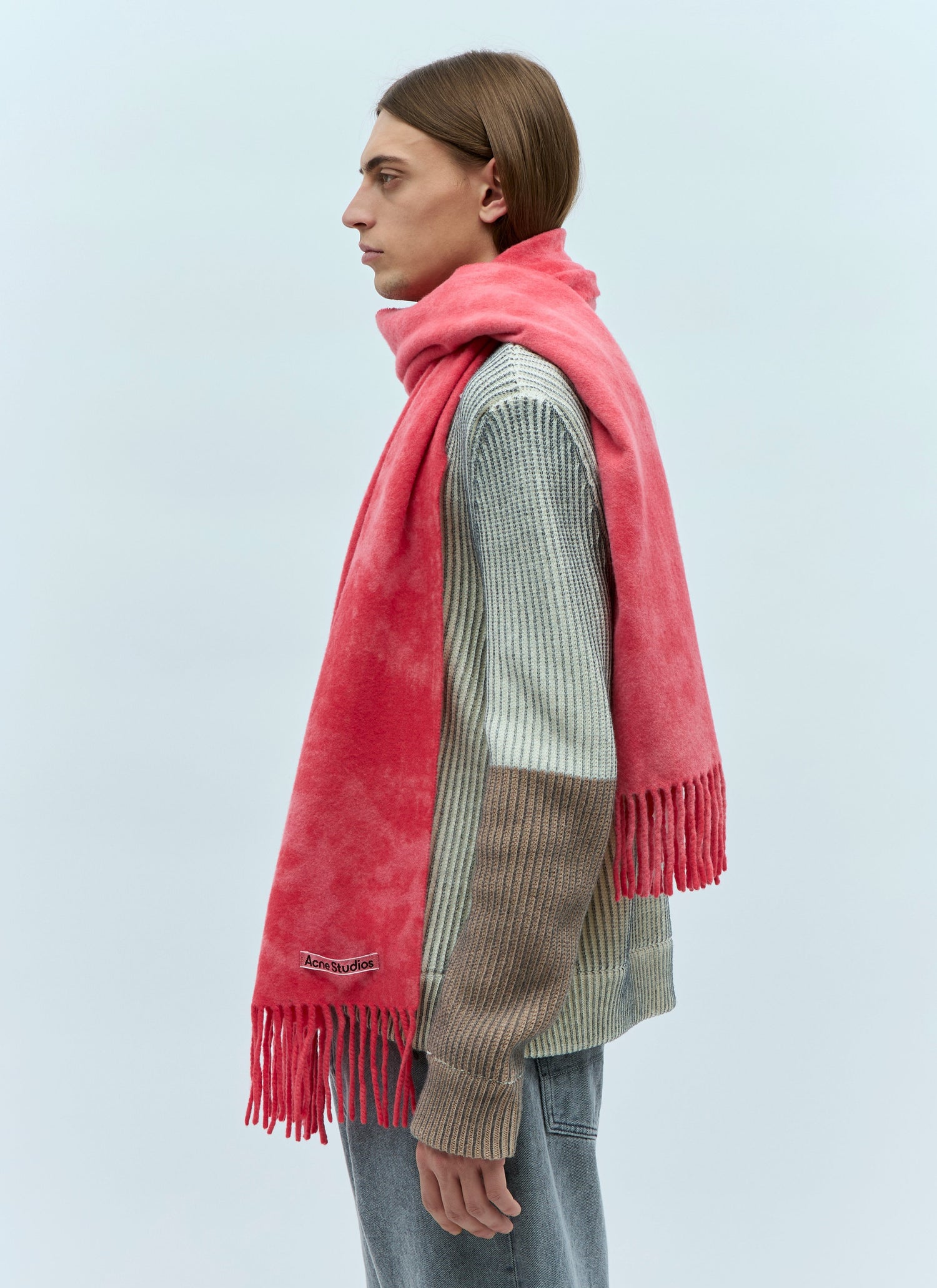 Acne Studios Men Narrow Tie-Dye Wool Scarf by Luosophy