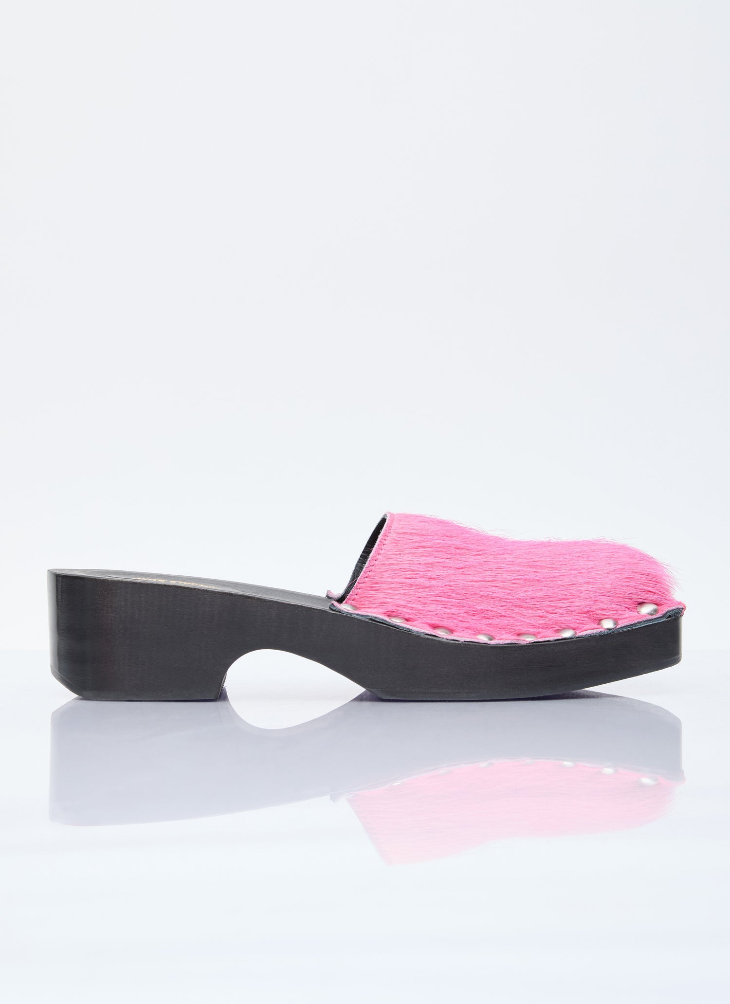 Acne Studios Women Hairy Wood Clogs by Luosophy