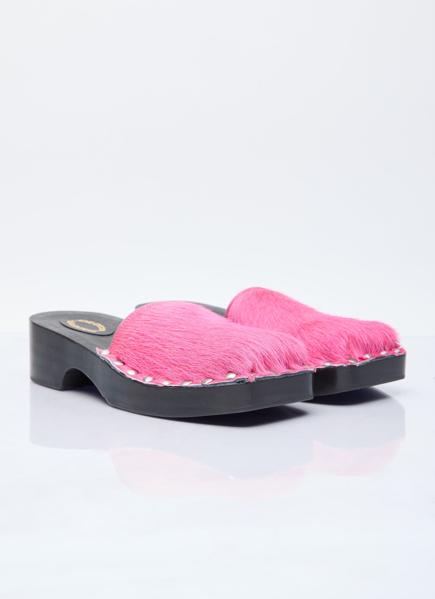 Acne Studios Women Hairy Wood Clogs by Luosophy