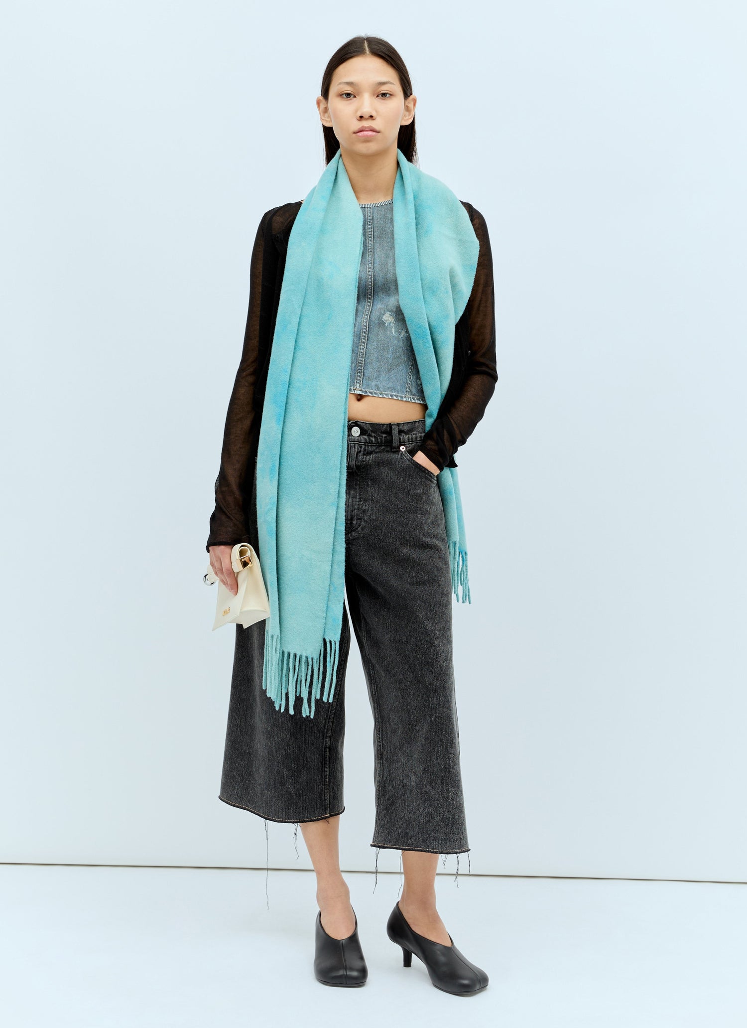 Acne Studios Women Narrow Tie-Dye Wool Scarf by Luosophy