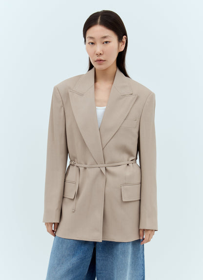 Acne Studios Women Peak Lapels Belted Blazer by Luosophy