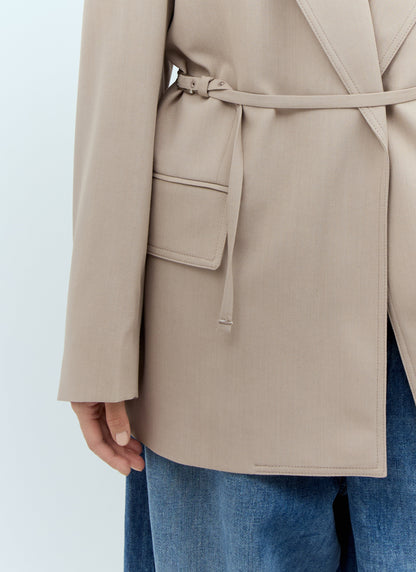 Acne Studios Women Peak Lapels Belted Blazer by Luosophy