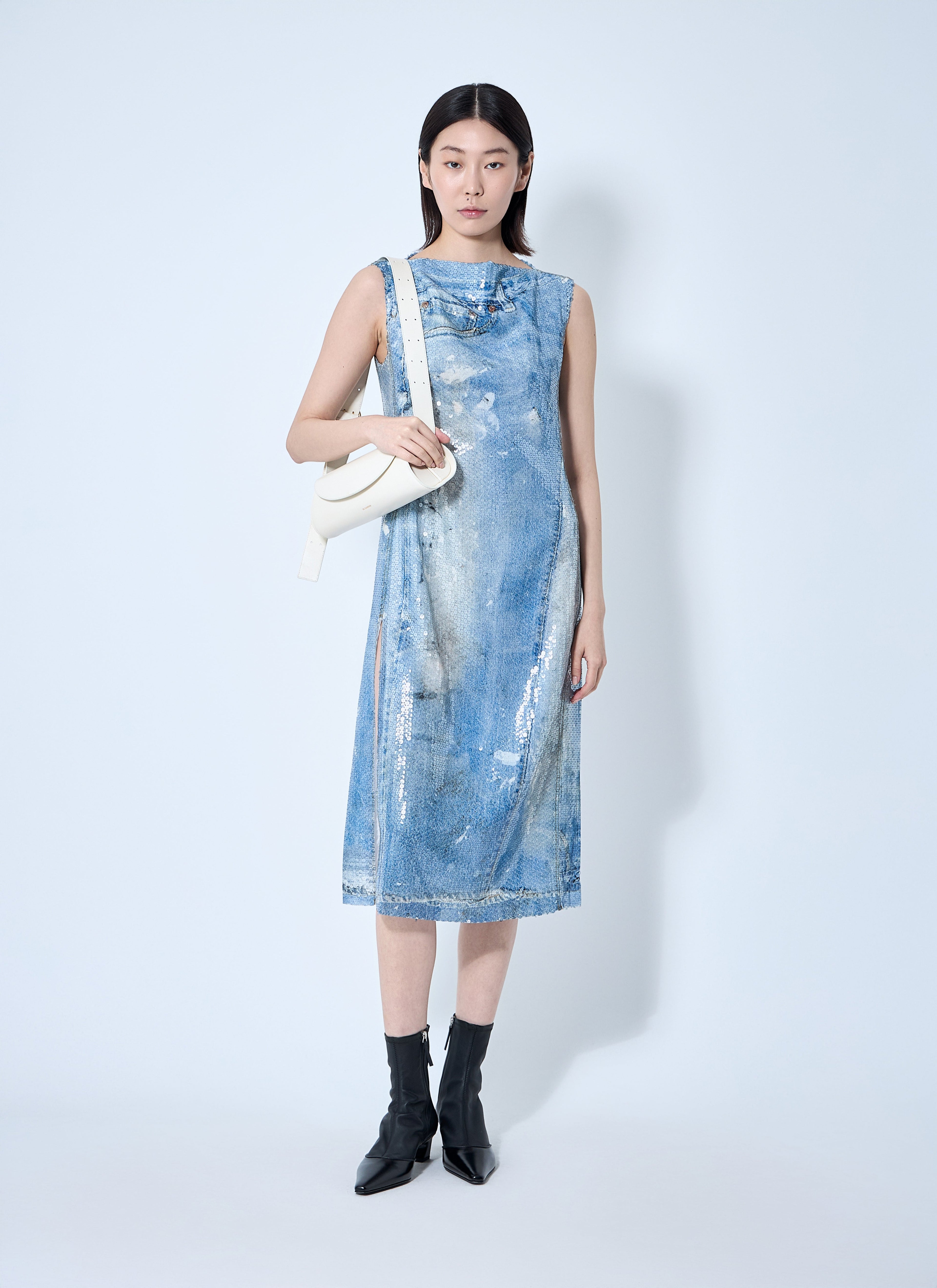 Acne Studios Women Printed Sequin Midi Dress by Luosophy