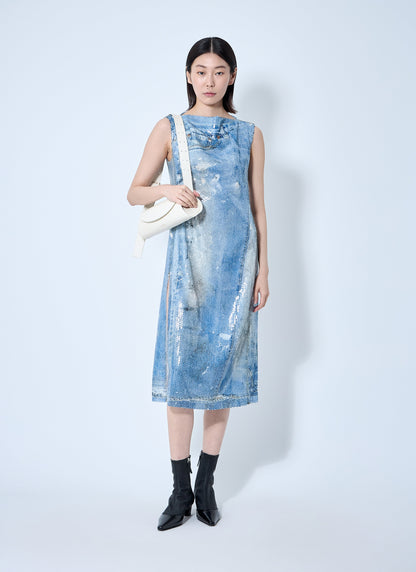 Acne Studios Women Printed Sequin Midi Dress by Luosophy