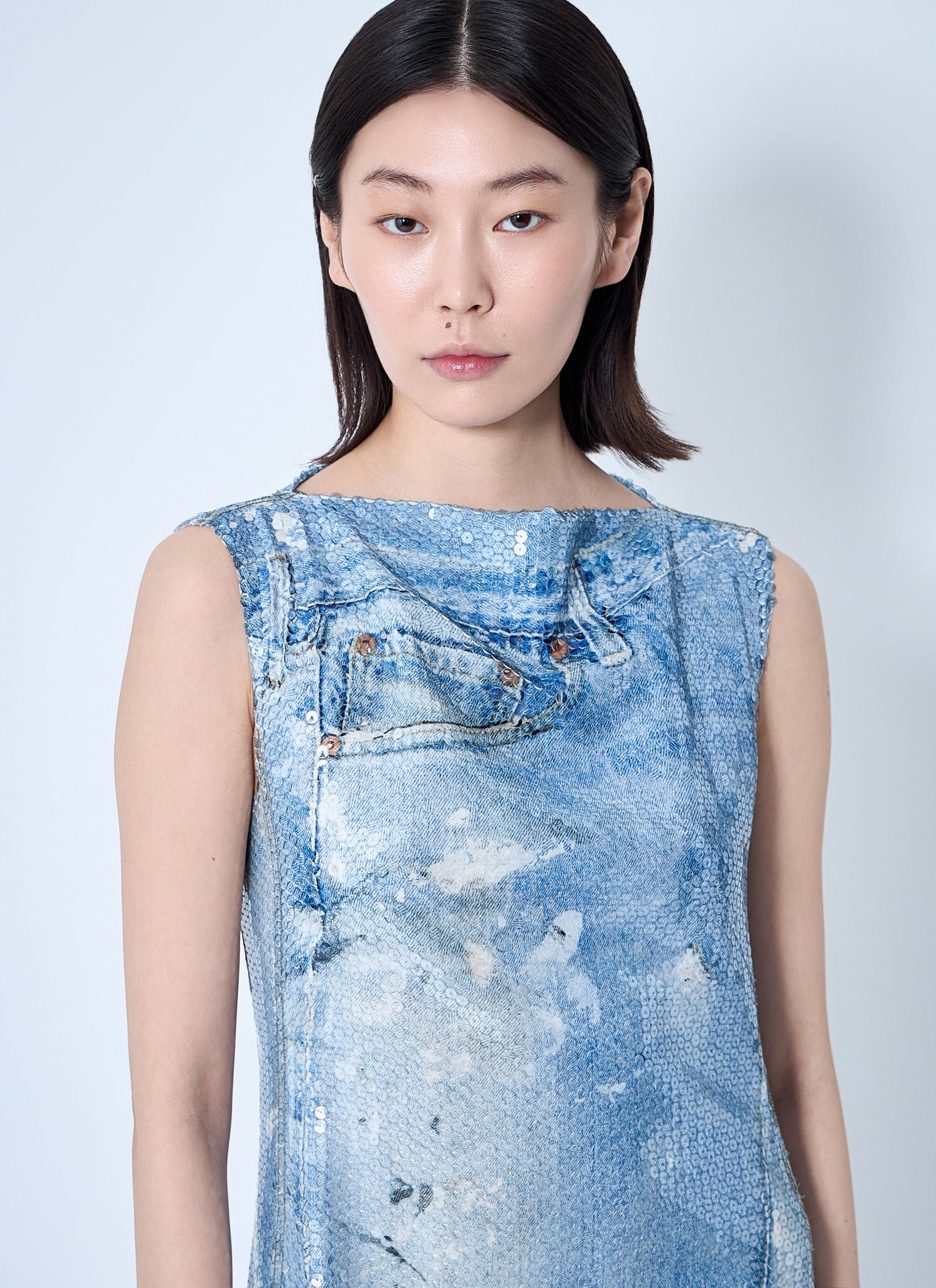 Acne Studios Women Printed Sequin Midi Dress by Luosophy