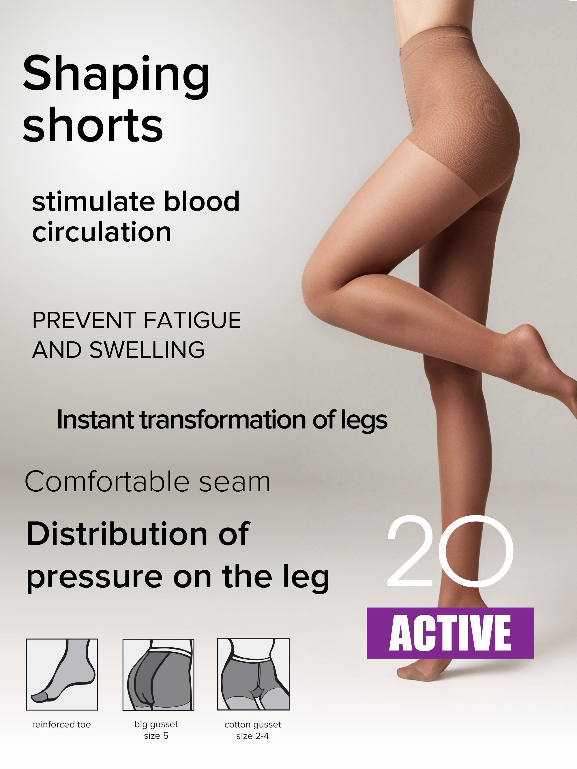 Tights Conte Active 20 Den - Support &amp; Compression by TheRanok.com