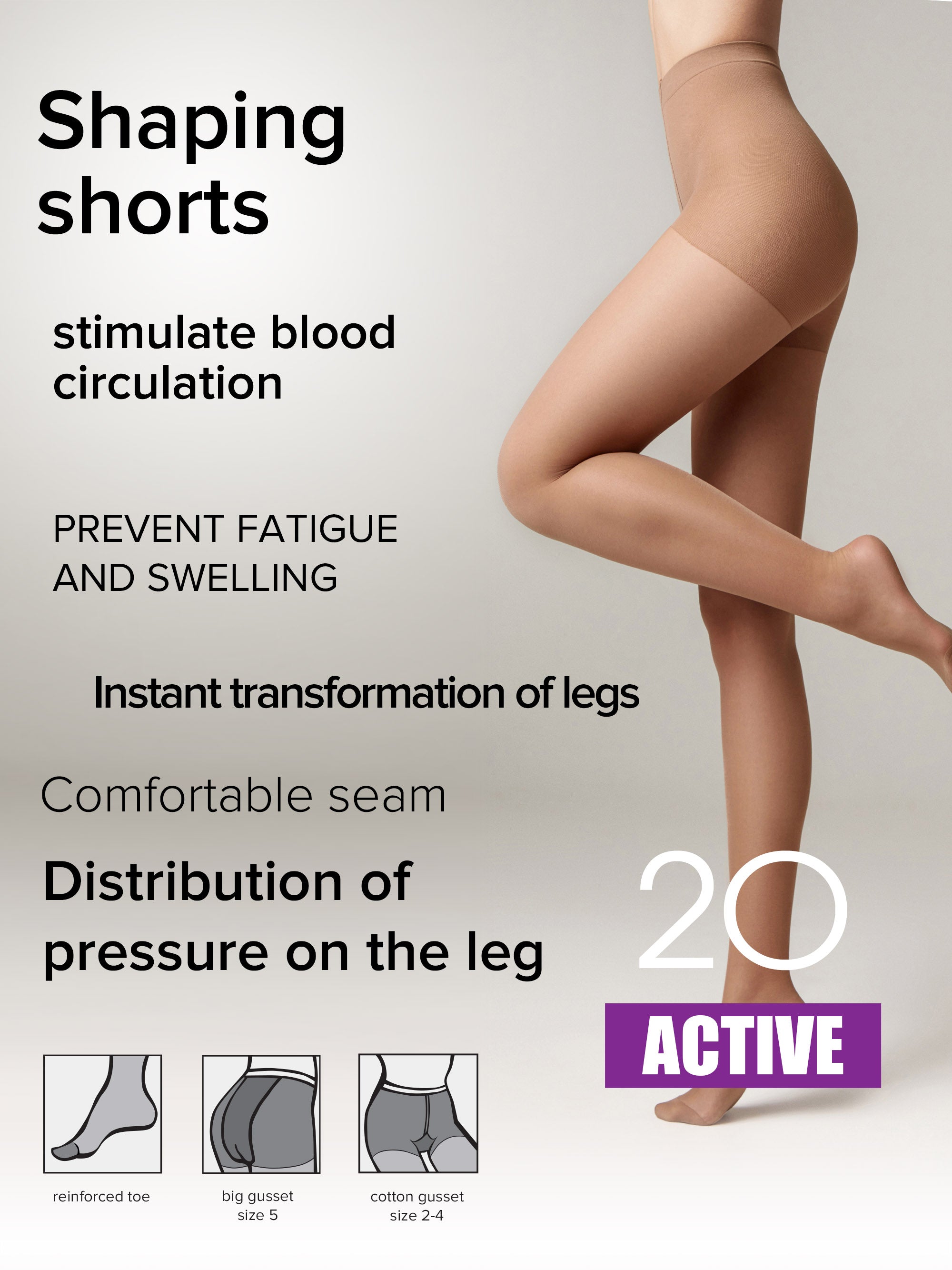 Tights Conte Active 20 Den - Support &amp; Compression by TheRanok.com