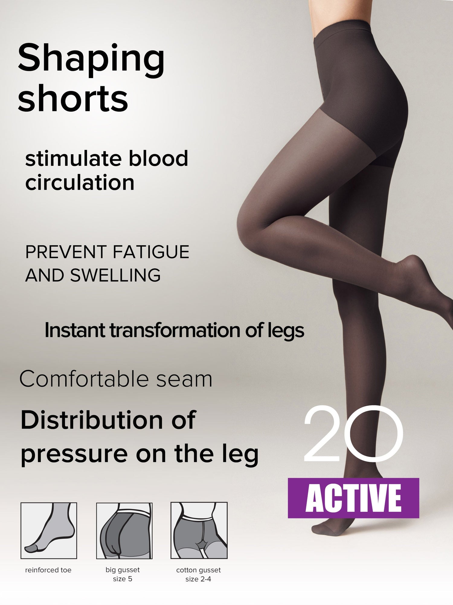 Tights Conte Active 20 Den - Support &amp; Compression
