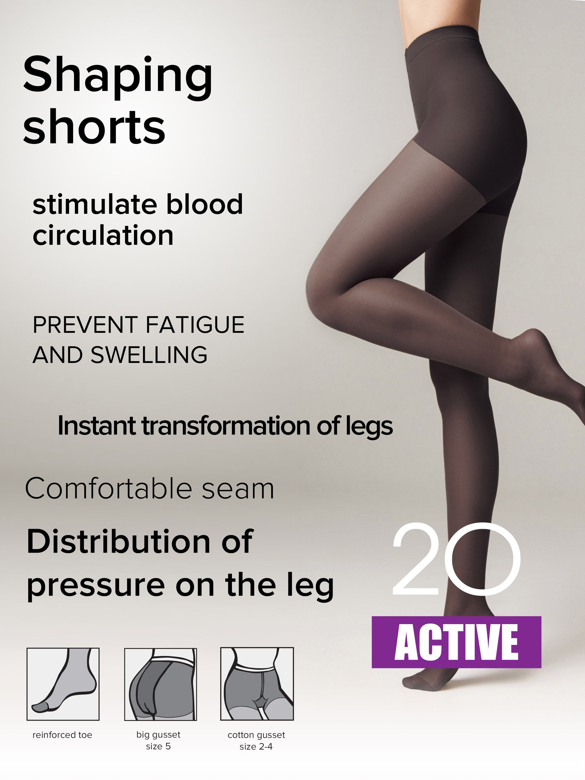 Tights Conte Active 20 Den - Support &amp; Compression