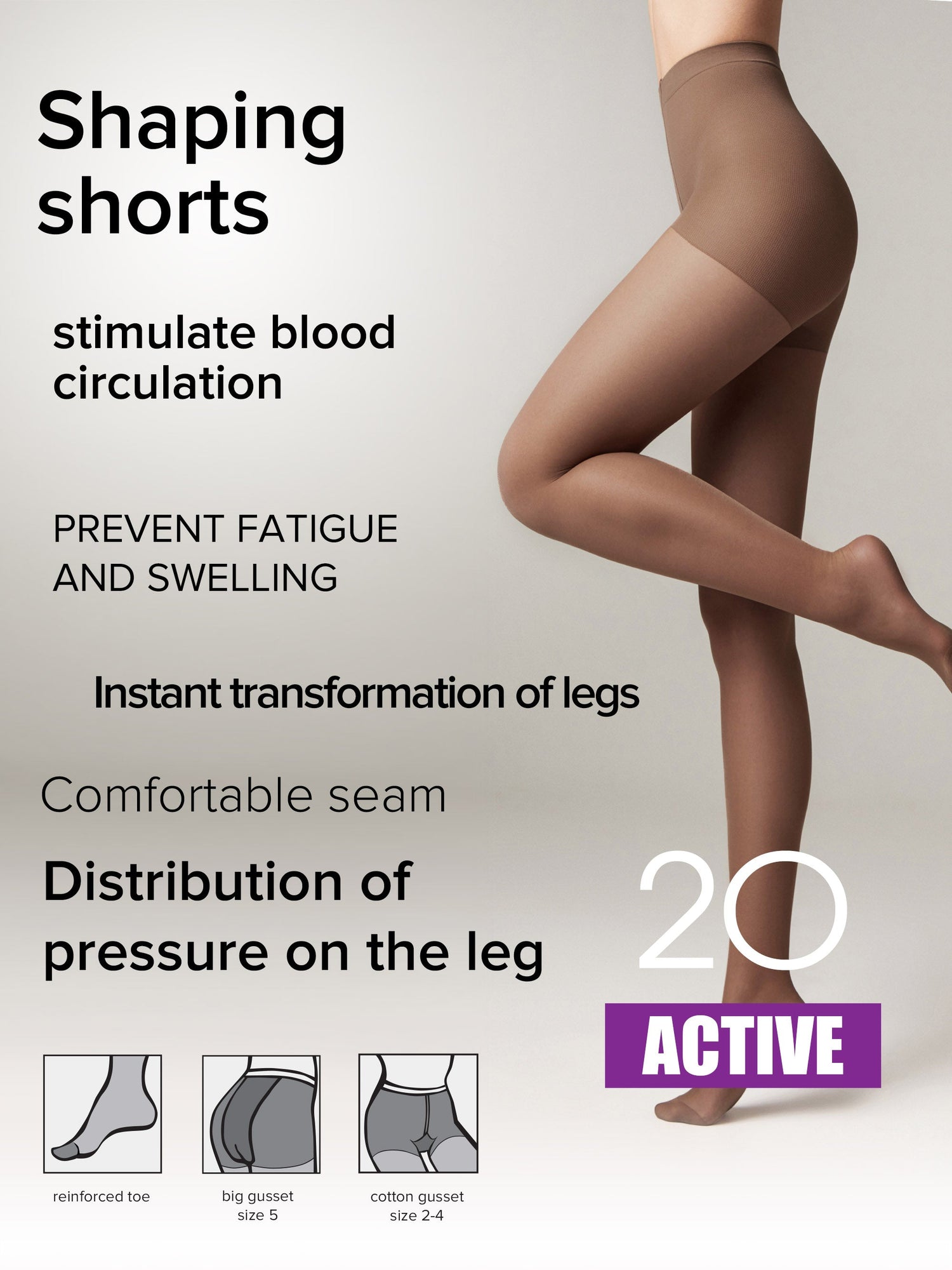 Tights Conte Active 20 Den - Support &amp; Compression