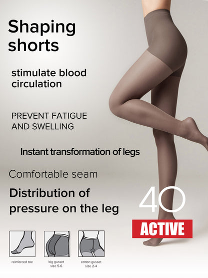 Tights Conte Active 40 Den - Support &amp; Compression