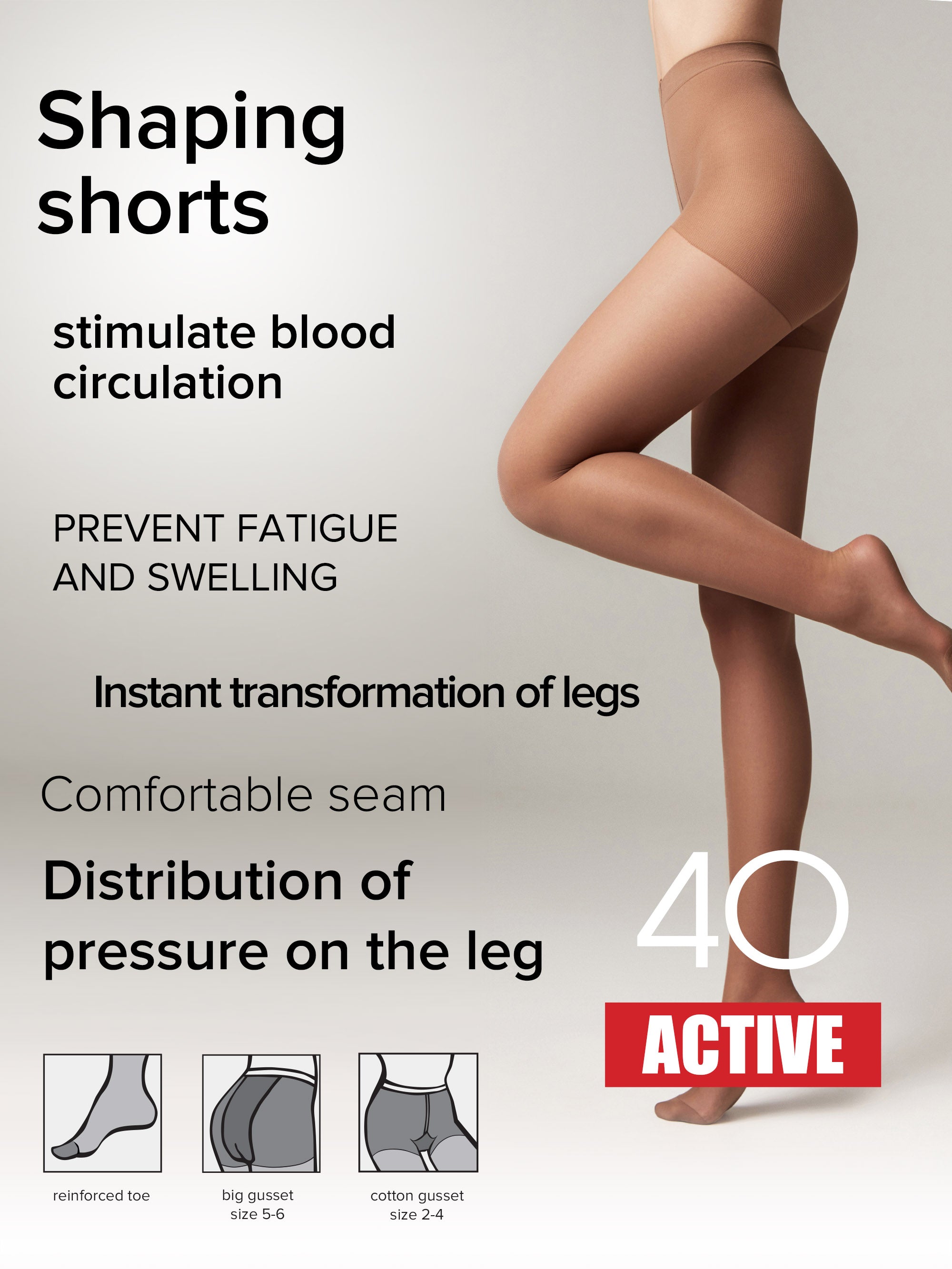 Tights Conte Active 40 Den - Support &amp; Compression