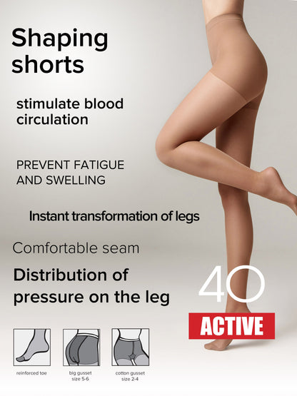 Tights Conte Active 40 Den - Support &amp; Compression