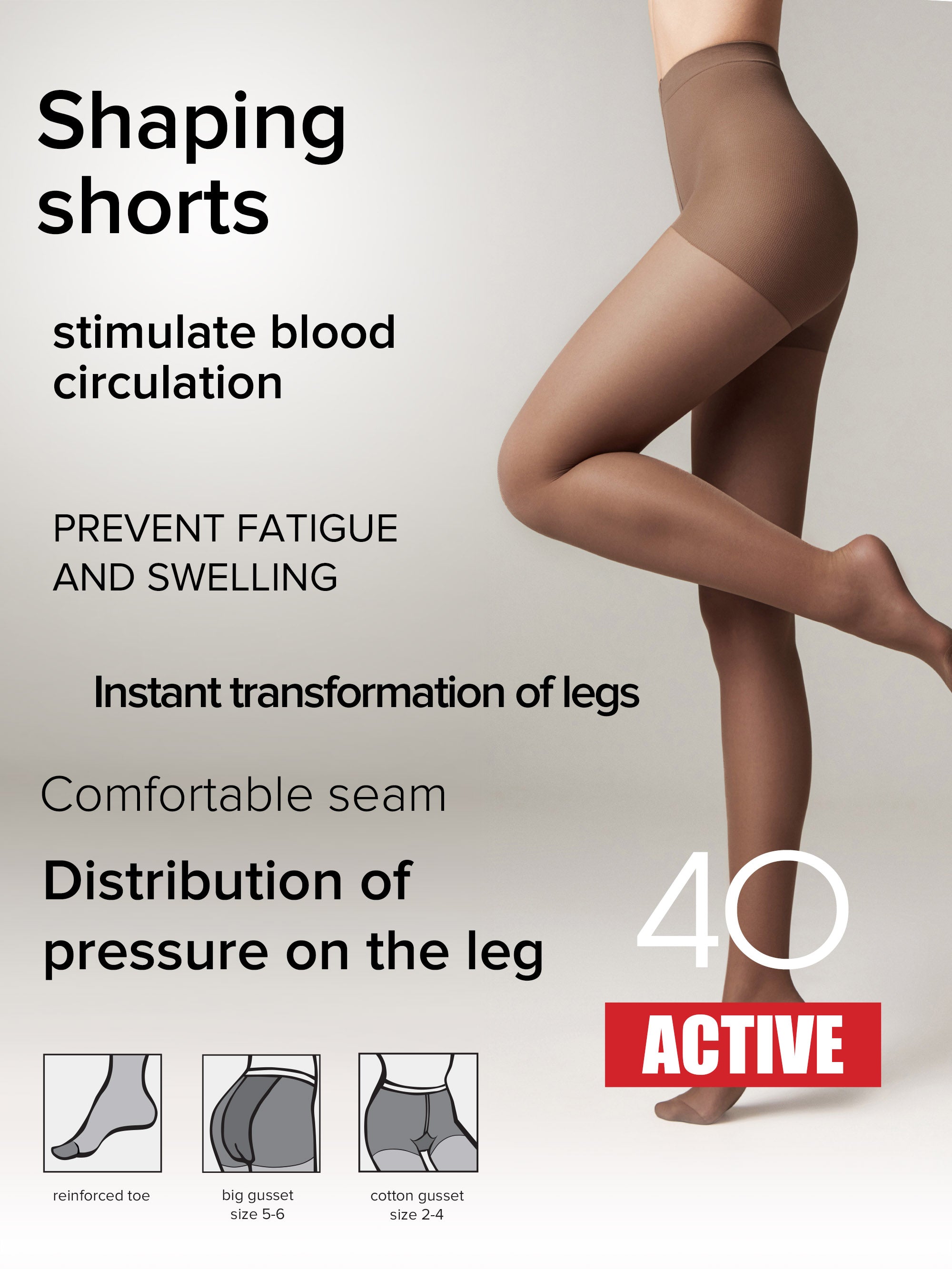 Tights Conte Active 40 Den - Support &amp; Compression