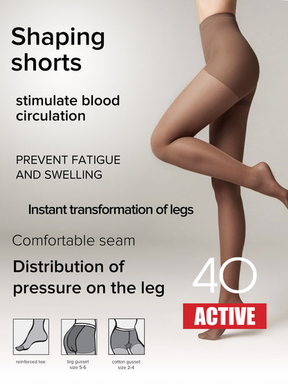 Tights Conte Active 40 Den - Support &amp; Compression