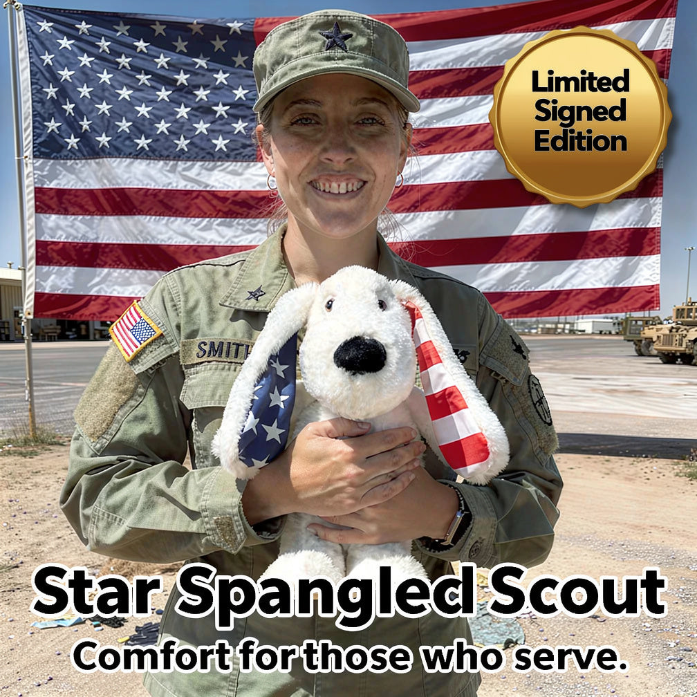 The Star Spangled Xander — Scout | Limited Edition Patriotic Weighted Plush Dog by Lavender Life Company