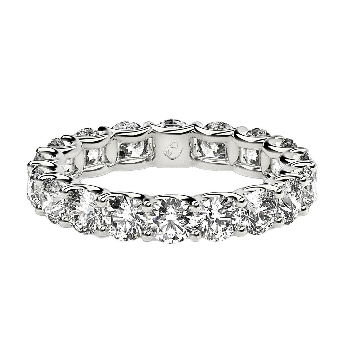 Round Cut Lab Grown Diamond Eternity Ring in 14k White Gold (2 cttw FG/VS2) by Bids.com
