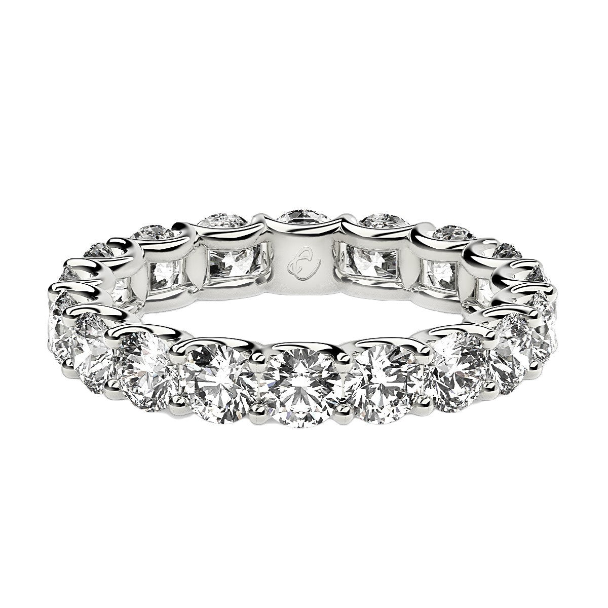 Round Cut Lab Grown Diamond Eternity Ring in 14k White Gold (2 cttw FG/VS2) by Bids.com