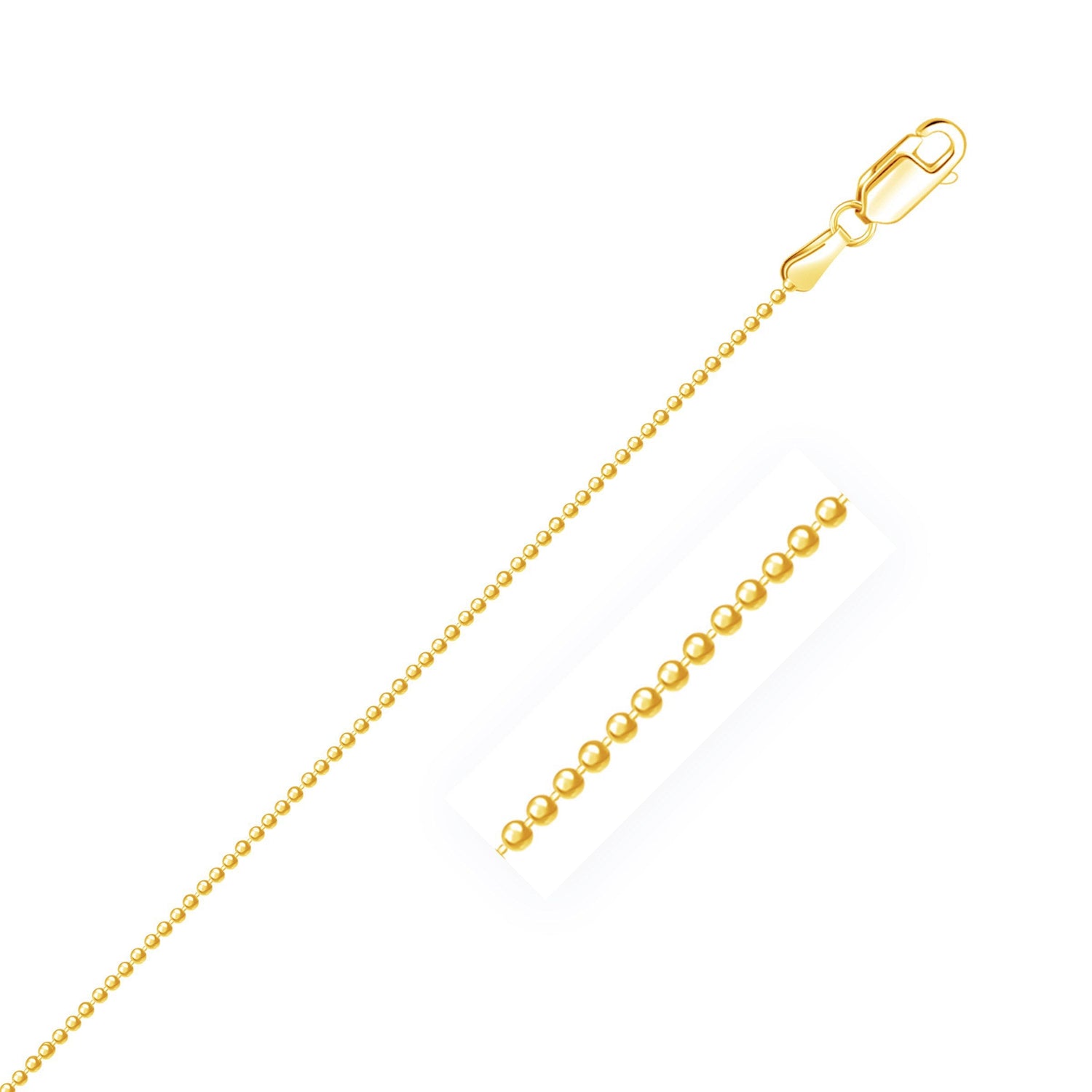 14k Yellow Gold Diamond-Cut Bead Chain 1.2mm by Bids.com