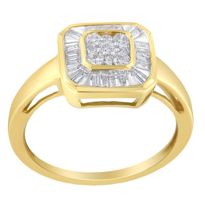 10K Yellow Gold Diamond Cocktail Ring (1/2 Cttw, I-J Color, SI2-I1 Clarity) - Size 6 by Bids.com