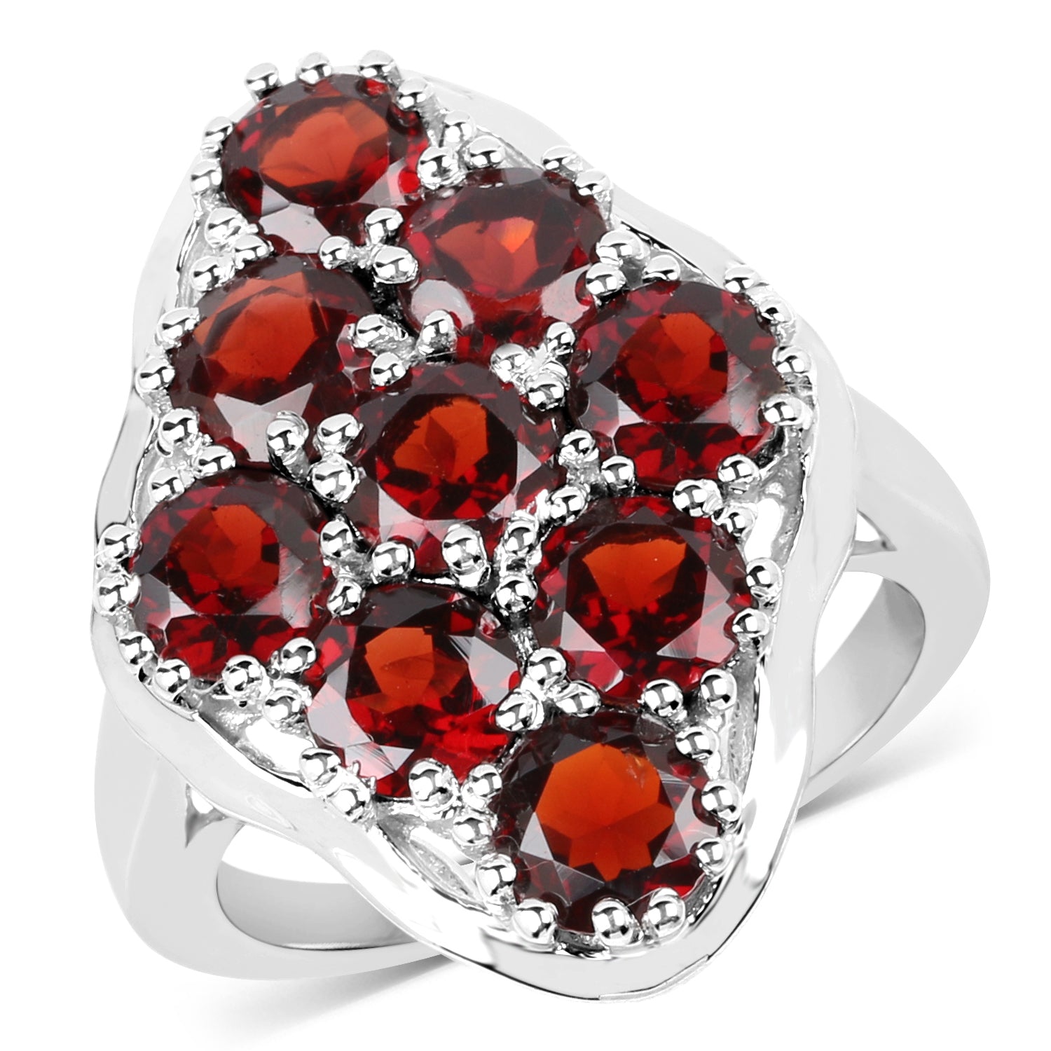 5.22 Carat Genuine Garnet .925 Sterling Silver Ring by Bids.com