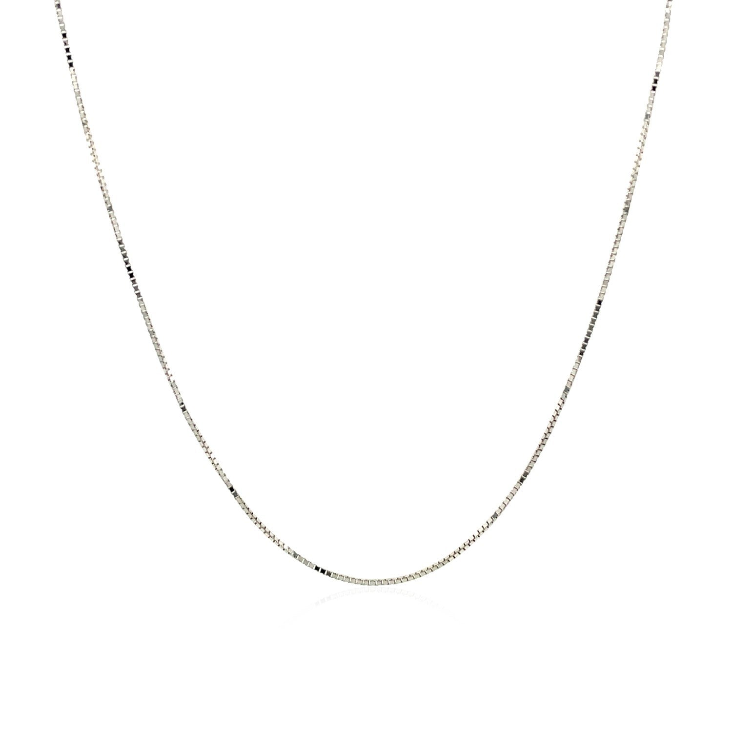 14k White Gold Classic Box Chain 0.6mm by Bids.com