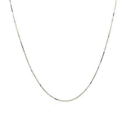 14k White Gold Classic Box Chain 0.6mm by Bids.com
