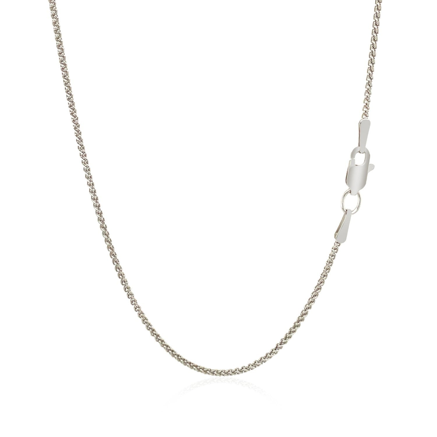 18k White Gold Round Wheat Chain 1.4mm by Bids.com