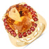 9.38 Carat Genuine Citrine and Orange Sapphire .925 Sterling Silver Ring by Bids.com