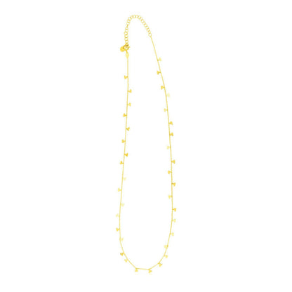 14K Yellow Gold Necklace with Dangling Hearts  DestGlow