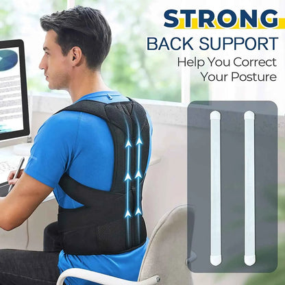 PostureMax™ Adjustable Support Brace – Spine Alignment &amp; Comfort