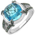 5.43 Carat Genuine Swiss Blue Topaz & Blue Diamond .925 Sterling Silver Ring by Bids.com