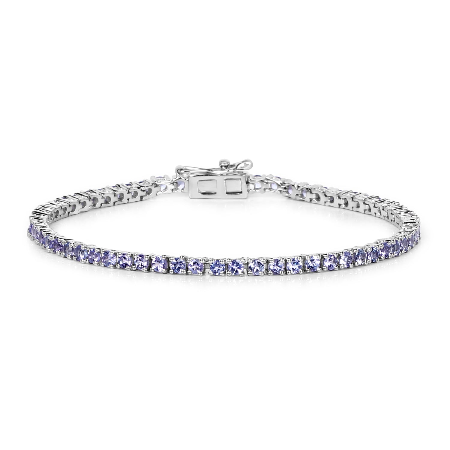 4.34 Carat Genuine Tanzanite .925 Sterling Silver Bracelet  DestGlow