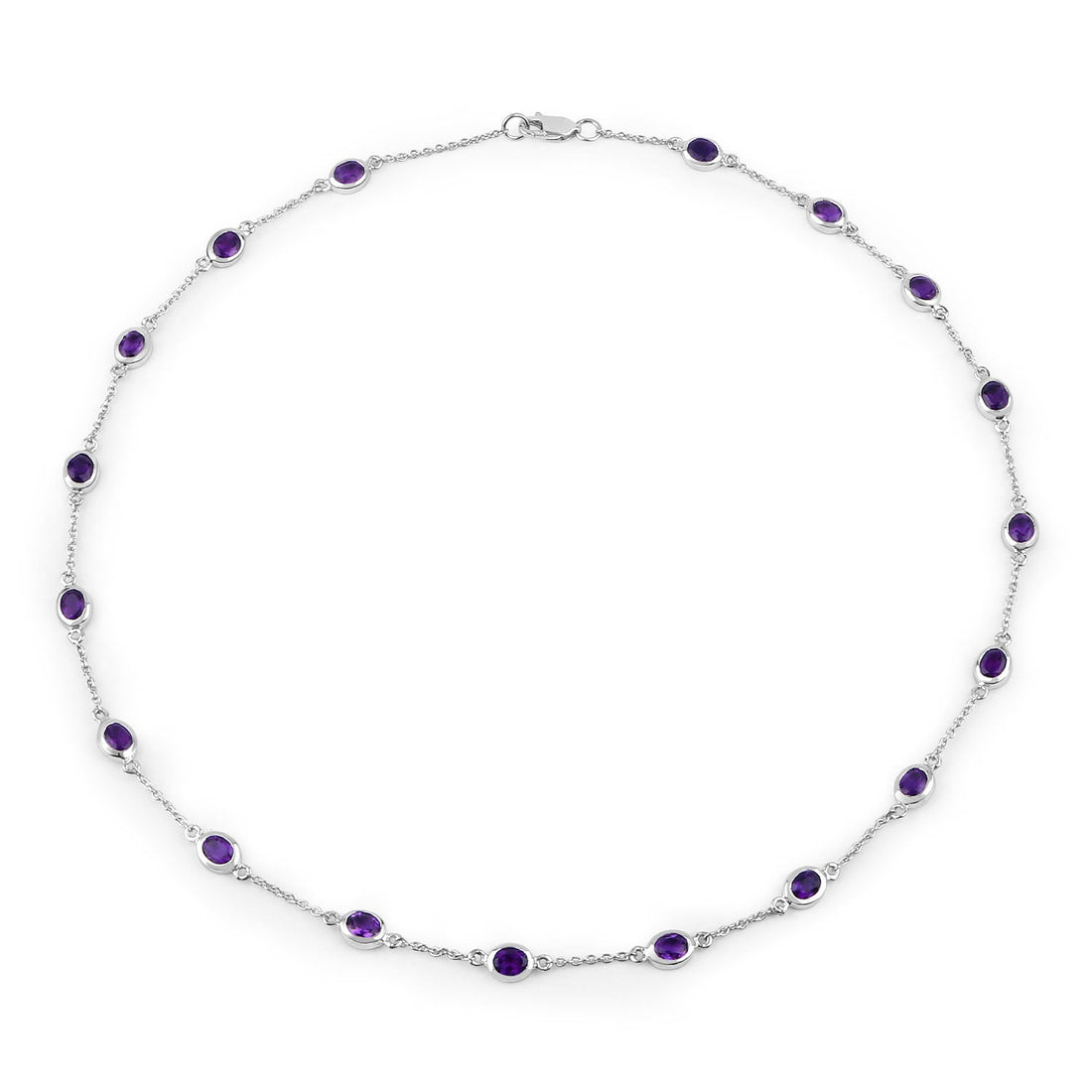 6.12 Carat Genuine Amethyst .925 Sterling Silver Necklace by Bids.com