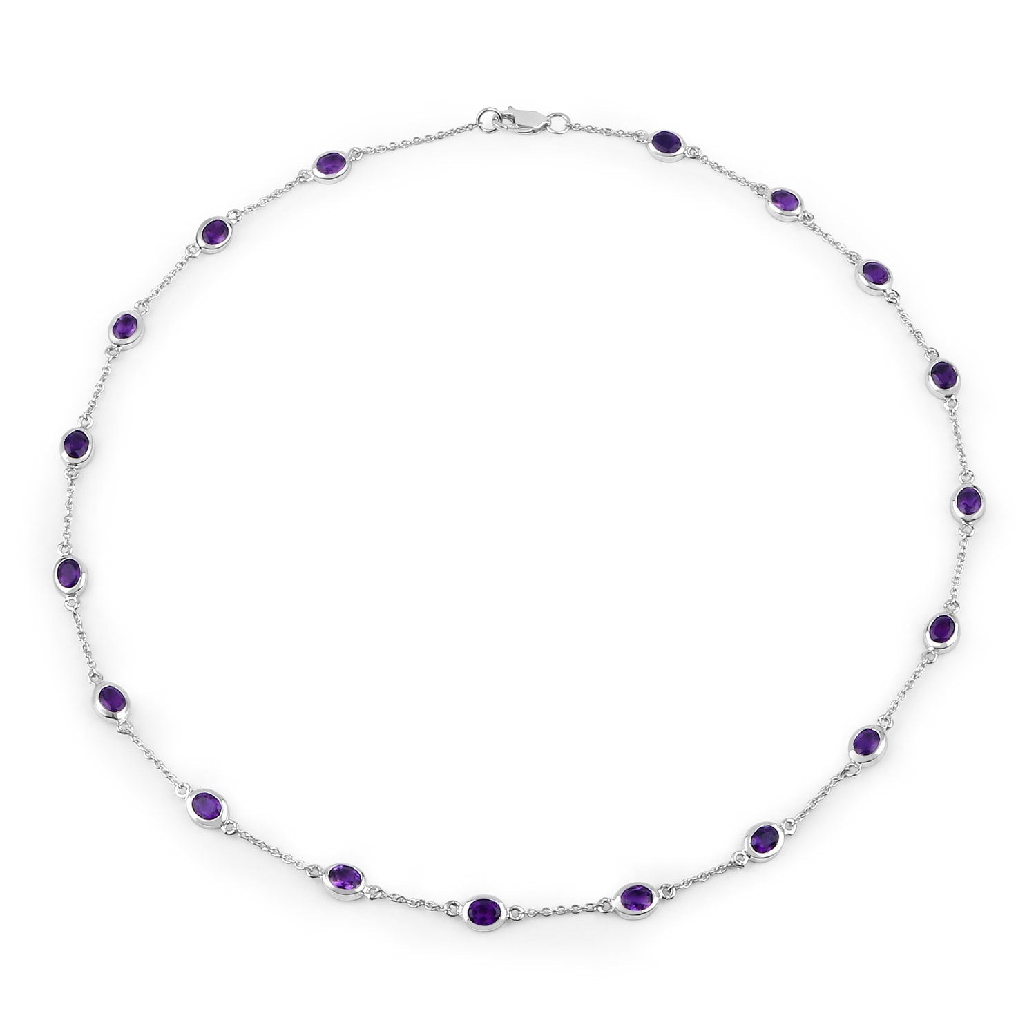 6.12 Carat Genuine Amethyst .925 Sterling Silver Necklace by Bids.com