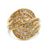 10K Yellow Gold 2.0 Cttw Channel Set Diamond Cocktail Swirl Band Ring (K-L Color, I1-I2 Clarity) - Ring Size 7 by Bids.com