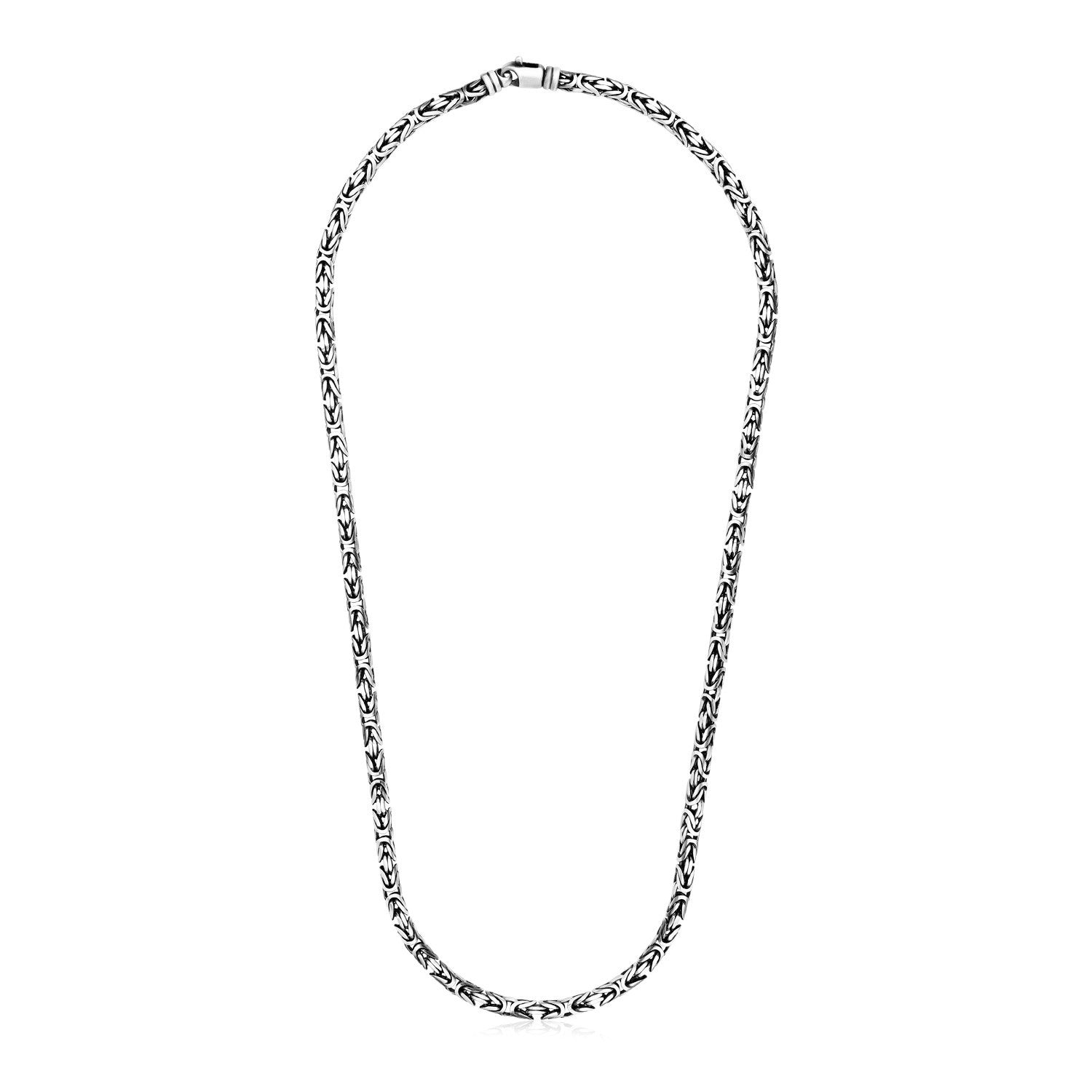 Sterling Silver Gunmetal Finish Byzantine Chain Necklace by Bids.com
