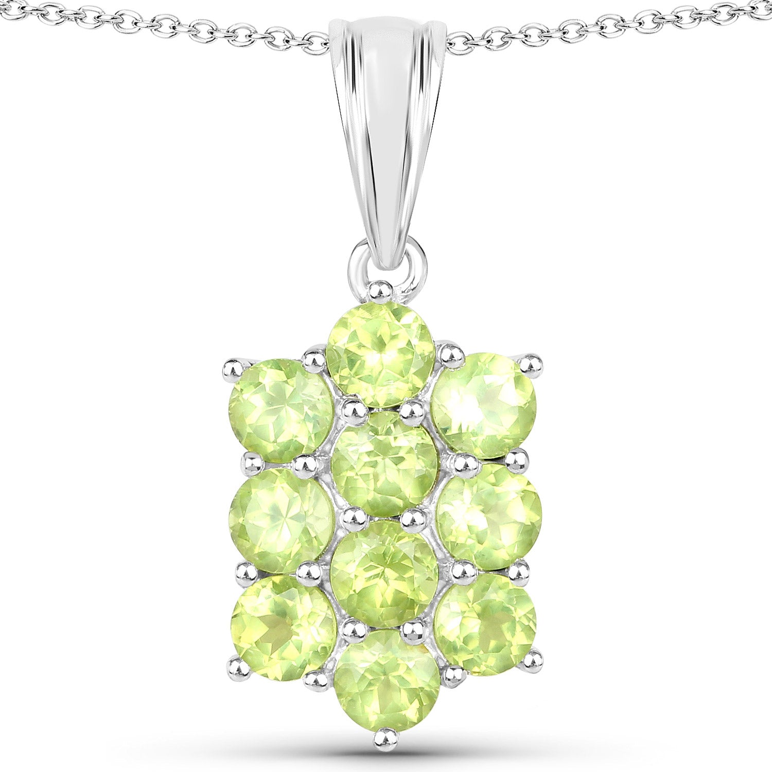 6.80 Carat Genuine Peridot .925 Sterling Silver 3 Piece Jewelry Set (Ring, Earrings, and Pendant w/ Chain) by Bids.com