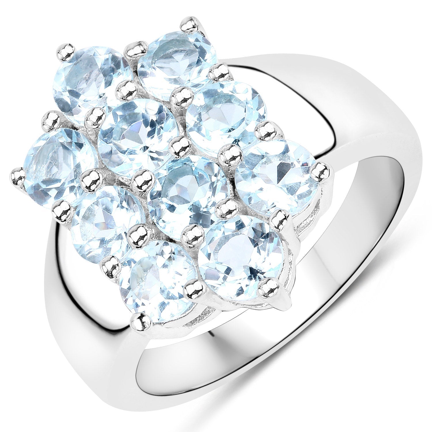 8.80 Carat Genuine Blue Topaz .925 Sterling Silver 3 Piece Jewelry Set (Ring, Earrings, and Pendant w/ Chain) by Bids.com
