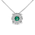 14K White Gold 3.8 MM Green Emerald and 1/3 Cttw Diamond Composite Halo 18" Pendant Necklace (F-G Color, VS2-SI1 Clarity) by Bids.com