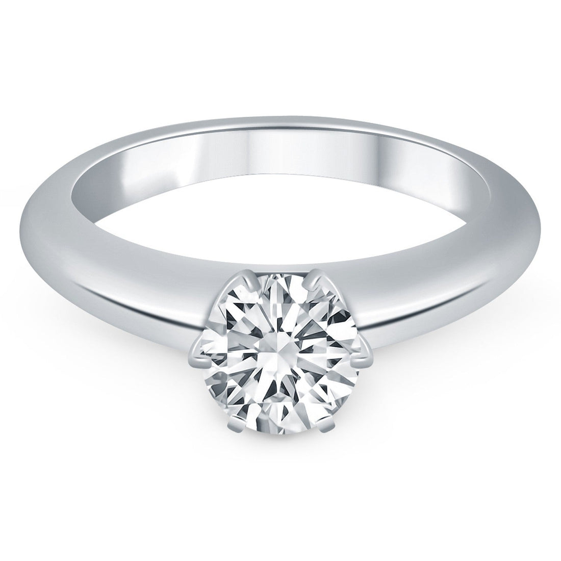 14k White Gold Solitaire Cathedral Engagement Ring by Bids.com