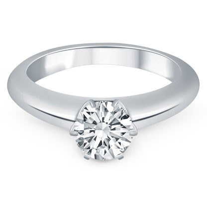 14k White Gold Solitaire Cathedral Engagement Ring by Bids.com